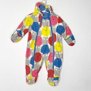 Baby Boden owl and bird print snow suit with removeable booties